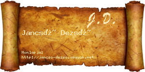 Jancsó Dezső névjegykártya