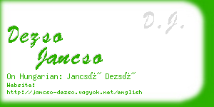 dezso jancso business card